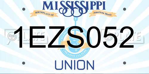 1EZS052 Mississippi License Plate