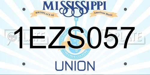 1EZS057 Mississippi License Plate