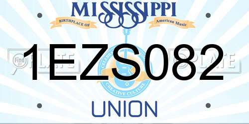 1EZS082 Mississippi License Plate