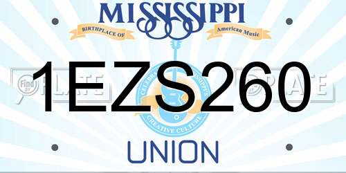 1EZS260 Mississippi License Plate