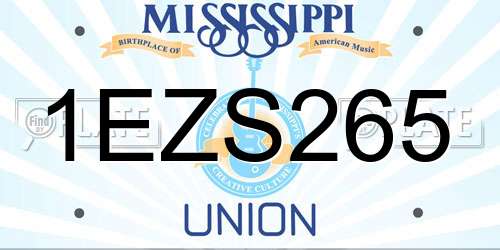 1EZS265 Mississippi License Plate