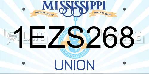 1EZS268 Mississippi License Plate