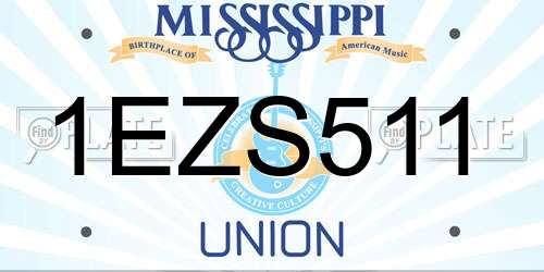 1EZS511 Mississippi License Plate