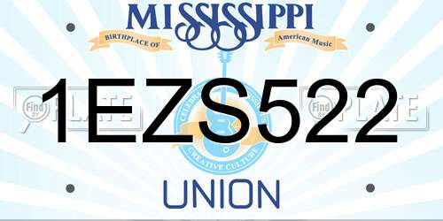 1EZS522 Mississippi License Plate