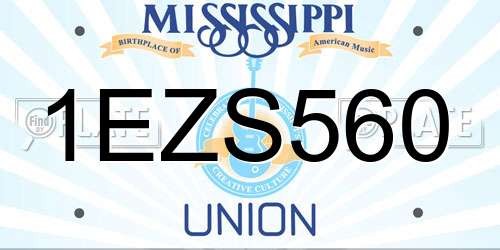 1EZS560 Mississippi License Plate