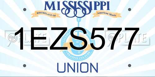 1EZS577 Mississippi License Plate