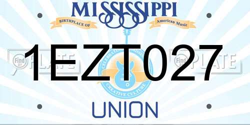 1EZT027 Mississippi License Plate