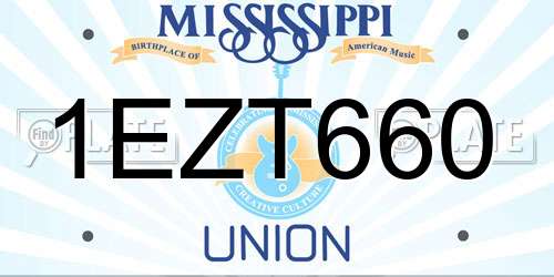 1EZT660 Mississippi License Plate