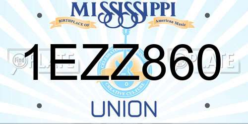 1EZZ860 Mississippi License Plate