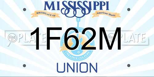 1F62M Mississippi License Plate