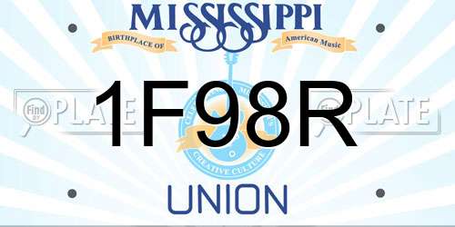 1F98R Mississippi License Plate