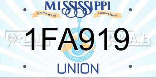 1FA919 Mississippi License Plate