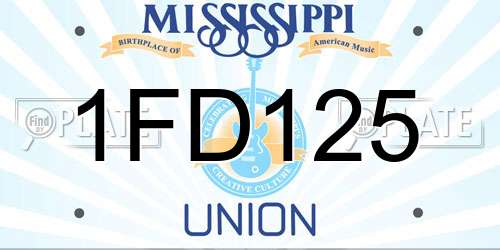 1FD125 Mississippi License Plate