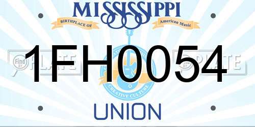 1FH0054 Mississippi License Plate