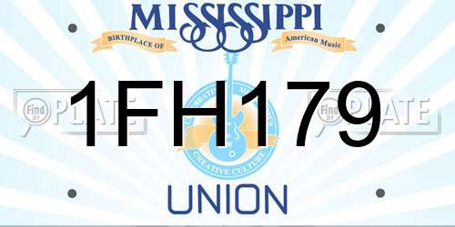 1FH179 Mississippi License Plate