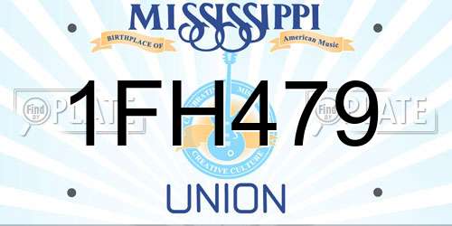 1FH479 Mississippi License Plate