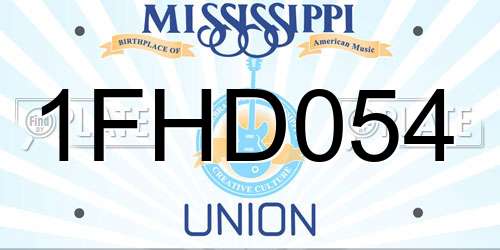 1FHD054 Mississippi License Plate