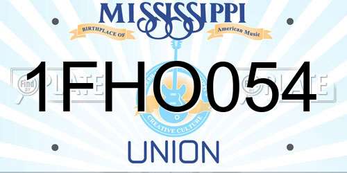 1FHO054 Mississippi License Plate