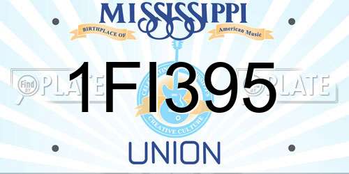 1FI395 Mississippi License Plate