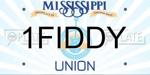 1FIDDY Mississippi License Plate