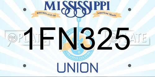 1FN325 Mississippi License Plate