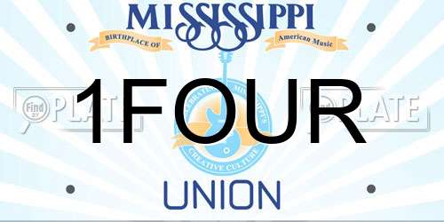 1FOUR Mississippi License Plate