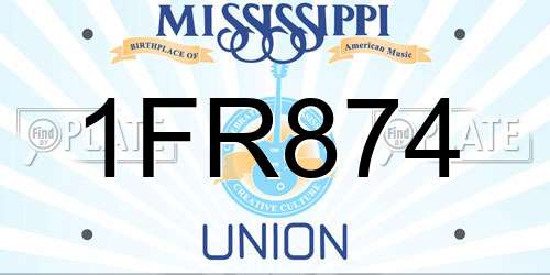1FR874 Mississippi License Plate