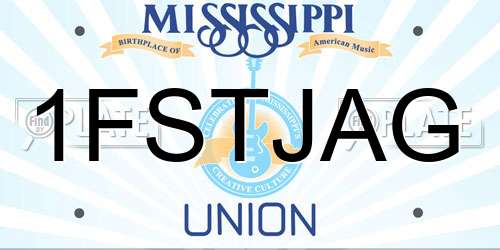 1FSTJAG Mississippi License Plate