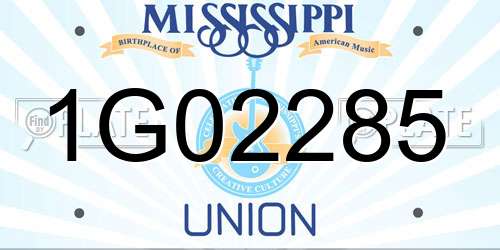 1G02285 Mississippi License Plate