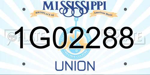 1G02288 Mississippi License Plate