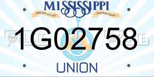1G02758 Mississippi License Plate