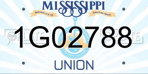1G02788 Mississippi License Plate