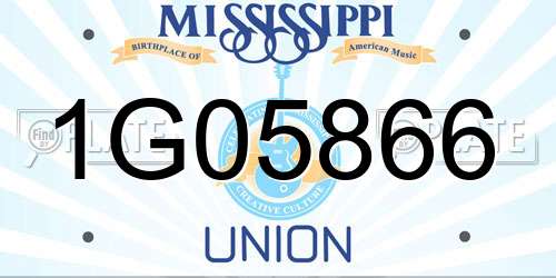 1G05866 Mississippi License Plate