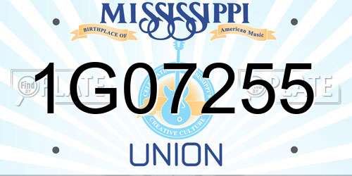 1G07255 Mississippi License Plate