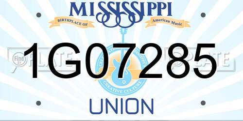 1G07285 Mississippi License Plate