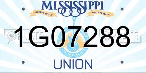 1G07288 Mississippi License Plate