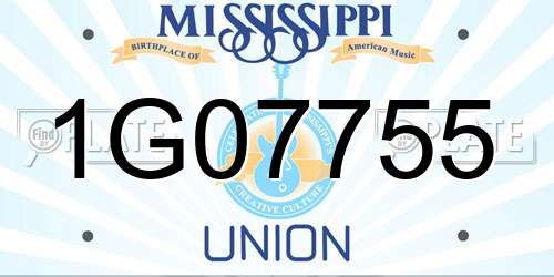 1G07755 Mississippi License Plate