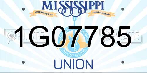 1G07785 Mississippi License Plate