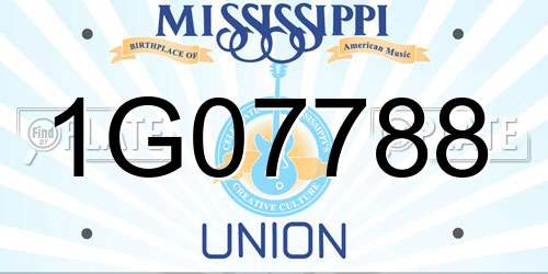 1G07788 Mississippi License Plate