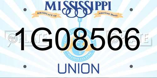 1G08566 Mississippi License Plate