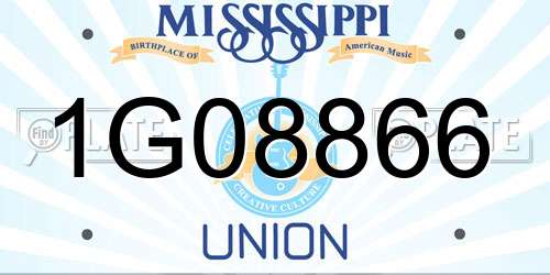 1G08866 Mississippi License Plate