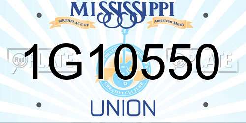 1G10550 Mississippi License Plate
