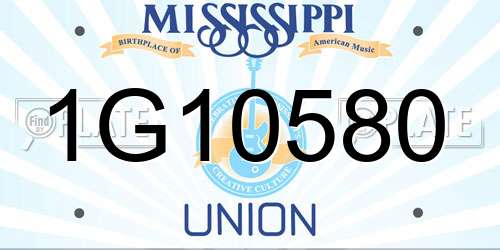 1G10580 Mississippi License Plate