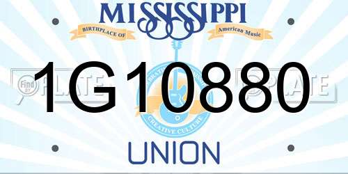 1G10880 Mississippi License Plate