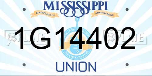 1G14402 Mississippi License Plate