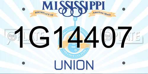 1G14407 Mississippi License Plate
