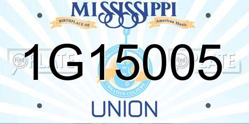 1G15005 Mississippi License Plate