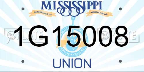1G15008 Mississippi License Plate