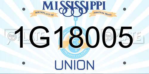 1G18005 Mississippi License Plate