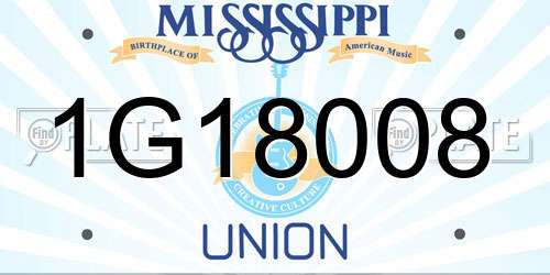 1G18008 Mississippi License Plate
